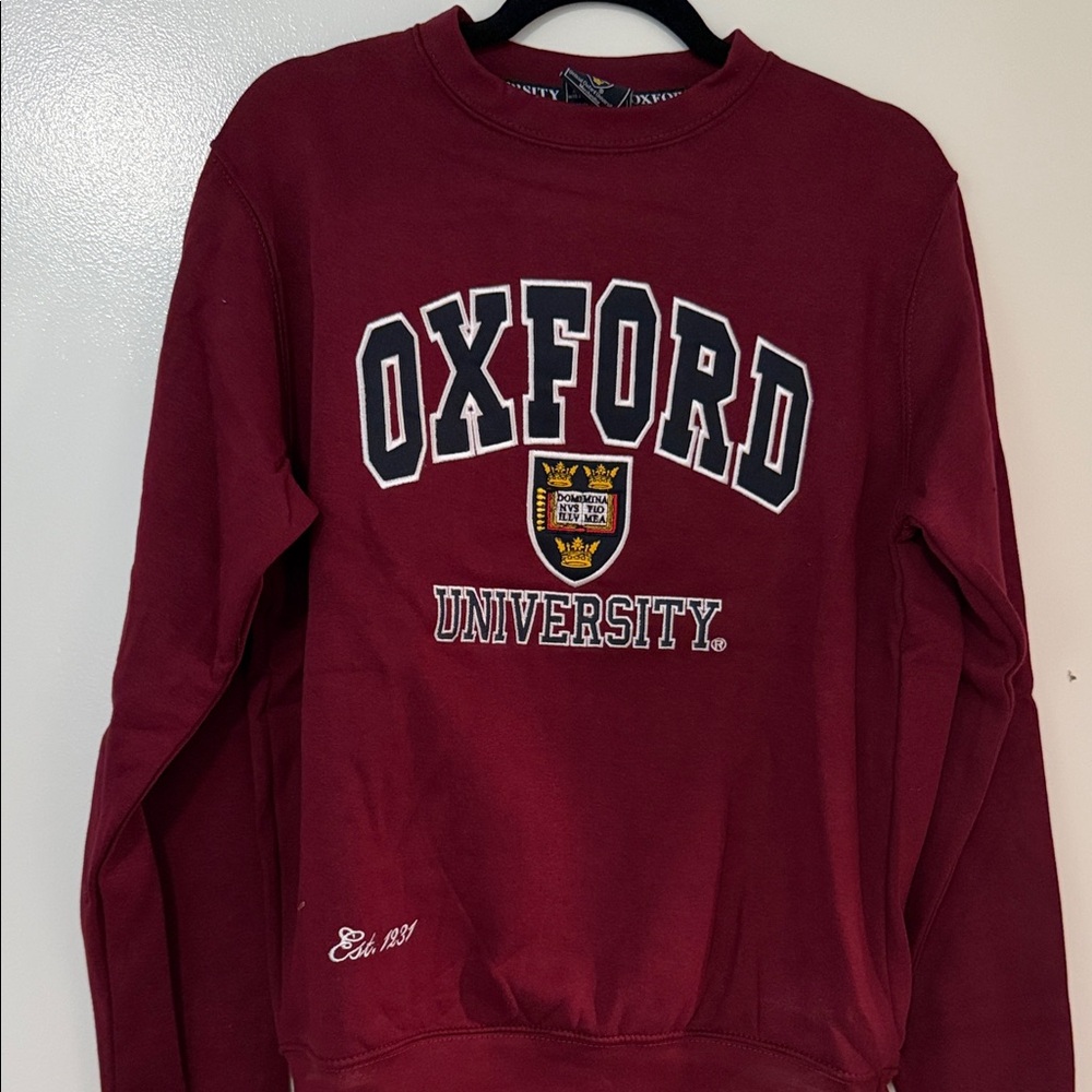 Oxford University Maroon Crewneck Sweatshirt